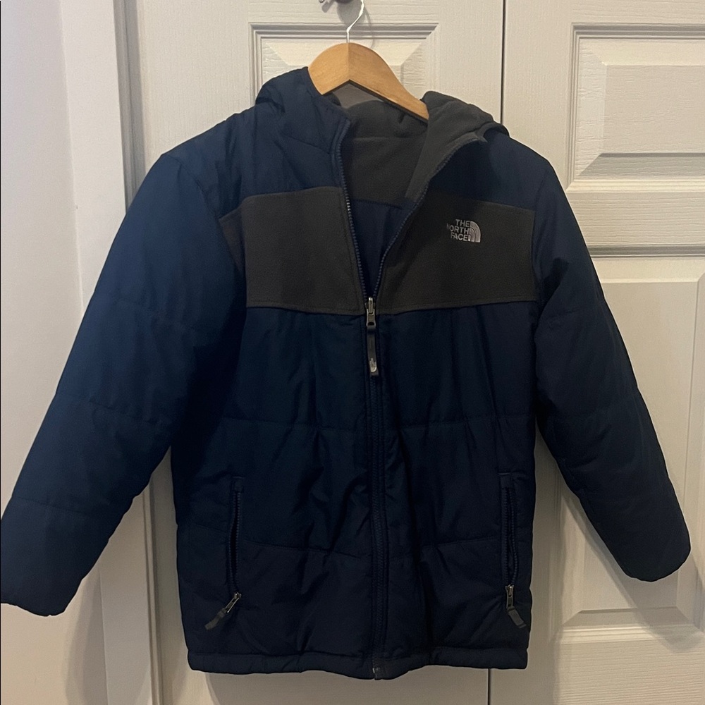 The North Face Kids Dark Blue and Gray Puffer Jacket